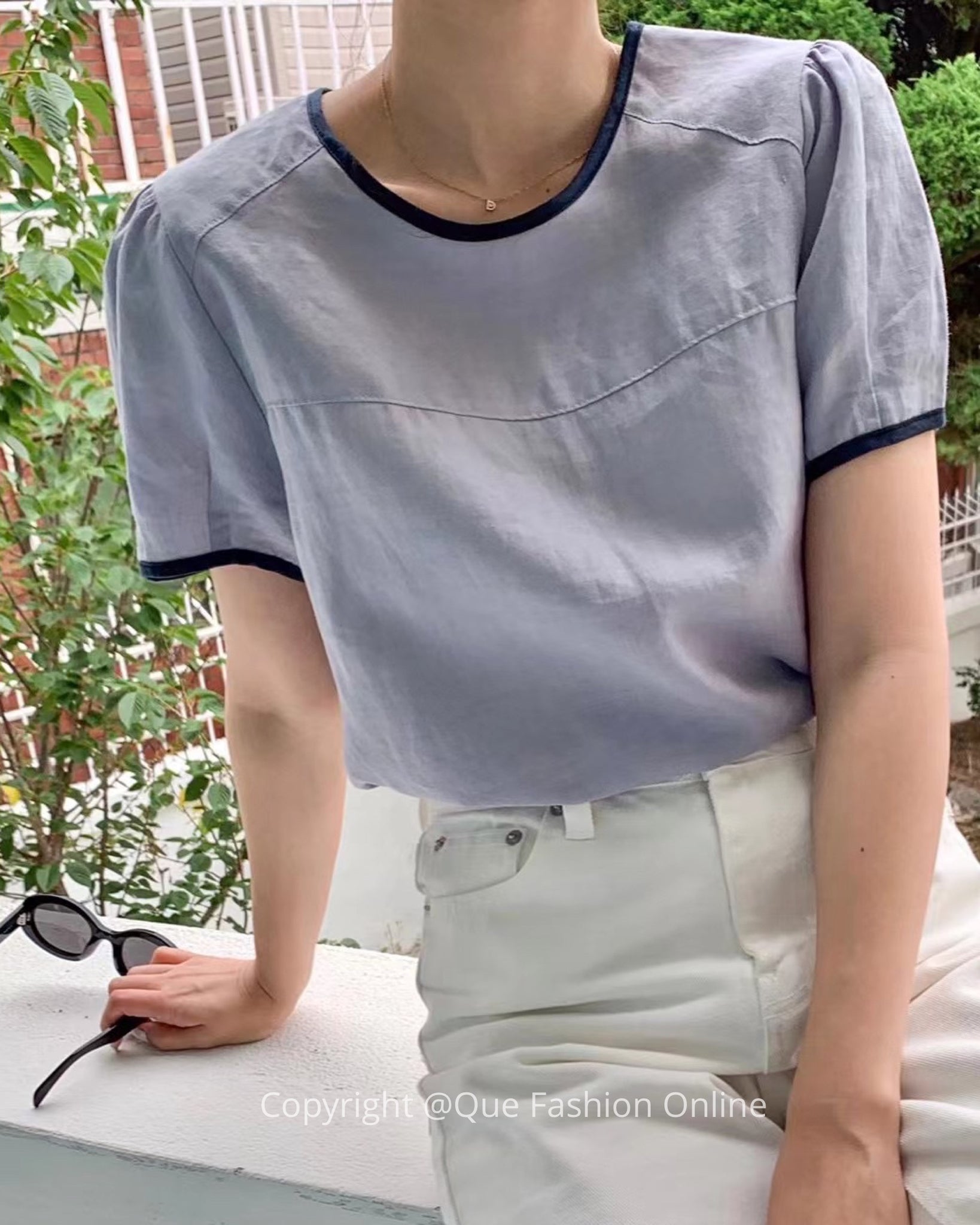 Mix Color Linen Blouse