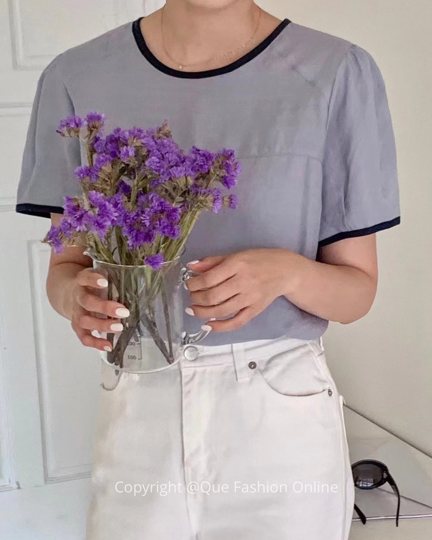 Mix Color Linen Blouse
